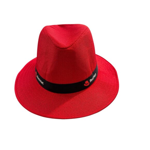 Red Hat Fedora Hat Linux Software Company Swag Tech Stylish Collectible Fedora - Picture 1 of 9